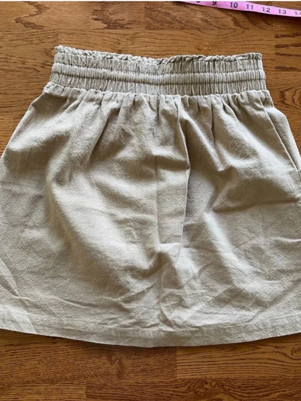 Urban Outfitters UO Emery Pull-On Drawstring Mini Skirt Pockets Tan Khaki S - Picture 4 of 5